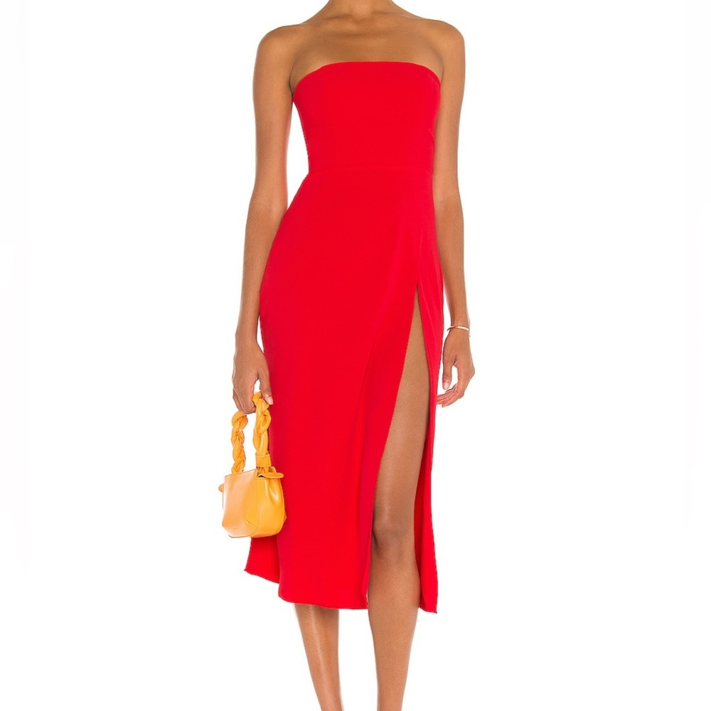 Amanda Uprichard red midi dress worn once